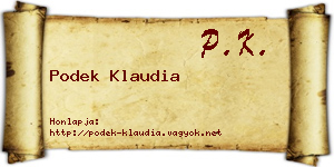Podek Klaudia névjegykártya